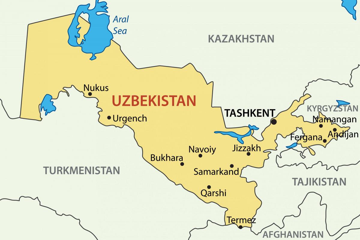 राजधानी उजबेकिस्तान के नक्शे