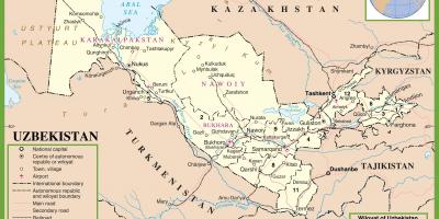 नक्शा उजबेकिस्तान की राजनीतिक 