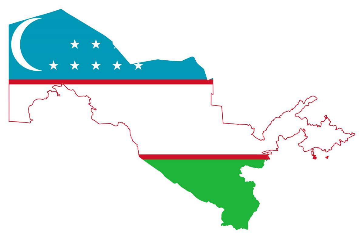 के नक्शे उजबेकिस्तान झंडा 